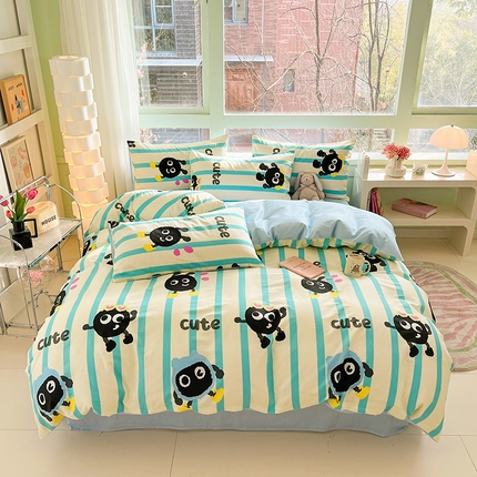 91家纺网 家纺一手货源 找家纺 琪格格 2025春夏新款全棉纯棉40S13372小清新四件套 奥利奥