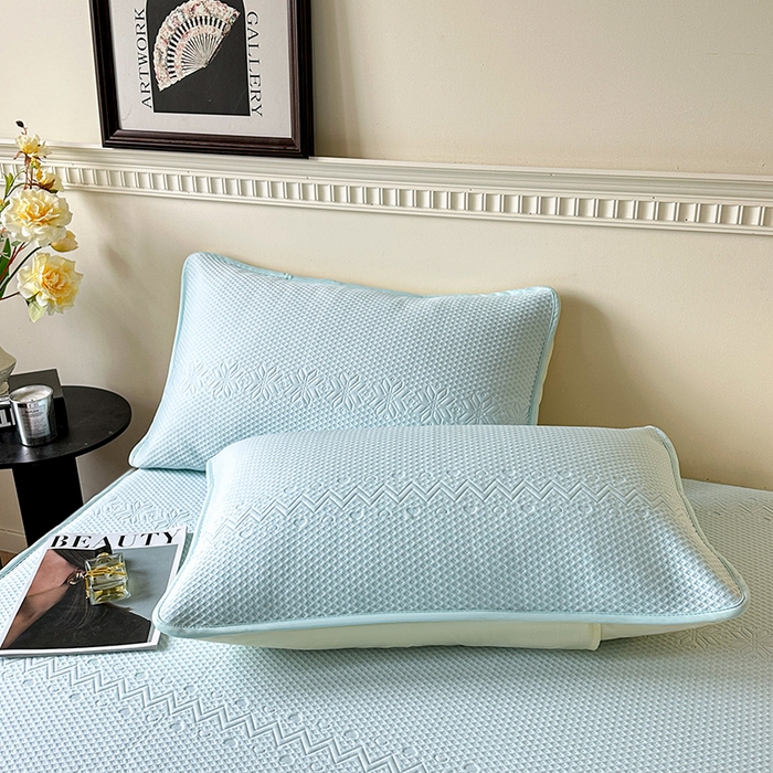 91家纺网 家纺一手货源 找家纺 布卢姆床垫2025新款A类PE乙纶冰豆豆床笠款凉席 雪花