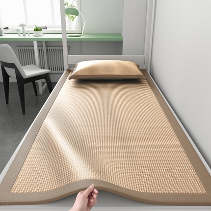 91家纺网 家纺一手货源 找家纺 （总）源舍家纺 2025新款冰丝提花千鸟格无纺布冰丝席-学生款