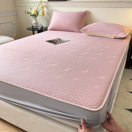 布卢姆床垫2025新款A类PE乙纶冰豆豆床笠款凉席 爱心字母