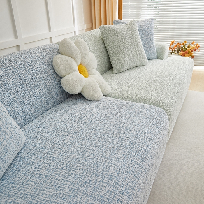 91家纺网 家纺一手货源 找家纺 （总）丝绮鹿 2025新款竹节雪尼尔沙发套松紧款（大三人图） 