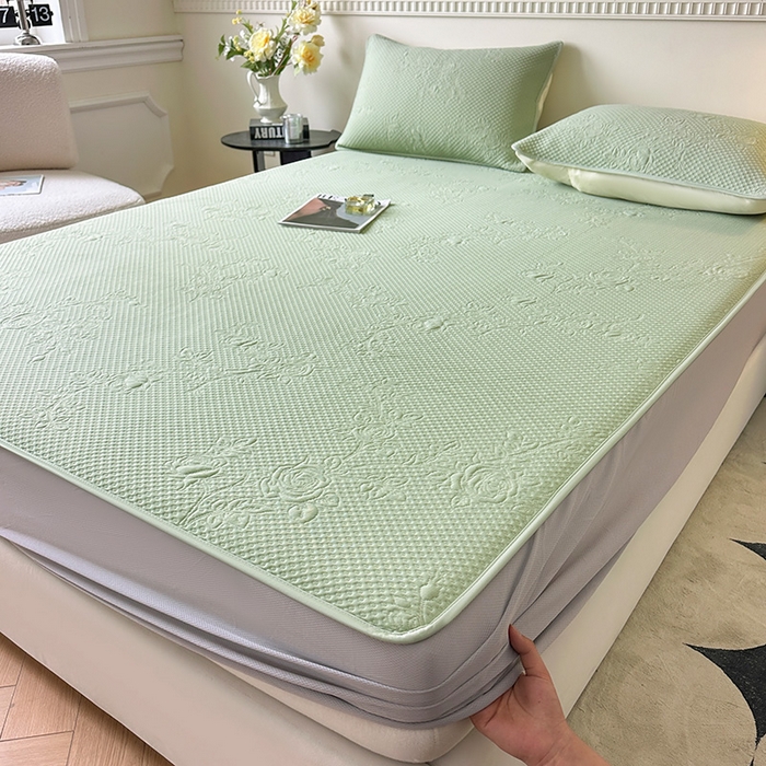 91家纺网 家纺一手货源 找家纺 布卢姆床垫2025新款A类PE乙纶冰豆豆床笠款凉席 玫瑰花园