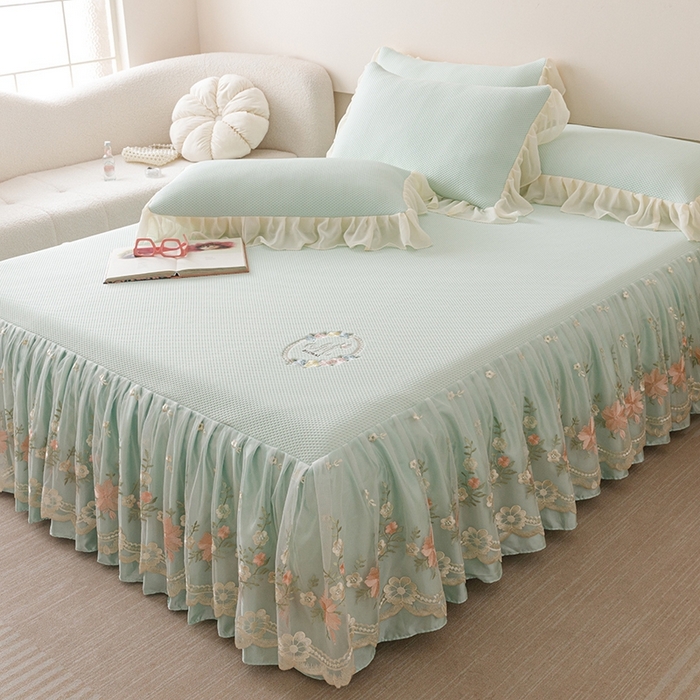 91家纺网 家纺一手货源 找家纺 好儿喜家纺  2025新款海洋丝凉感夏被四件套（此款控价所有尺寸（劵后）利润不得低于50元） 浅绿 