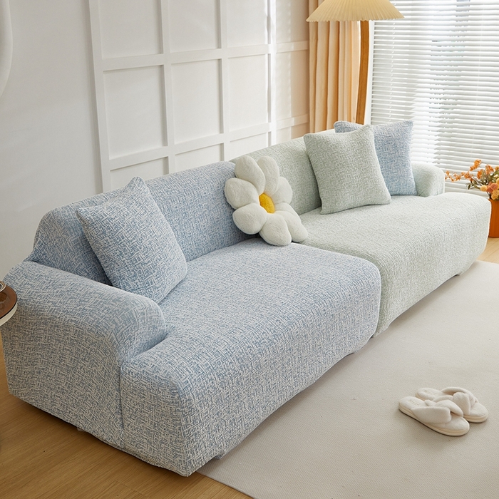 91家纺网 家纺一手货源 找家纺 （总）丝绮鹿 2025新款竹节雪尼尔沙发套松紧款（大三人图） 