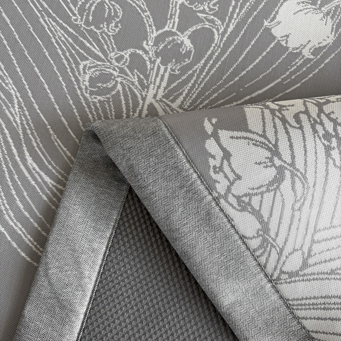 91家纺网 家纺一手货源 找家纺 2025新款A类PE提花凉席-蕙质兰心 蕙质兰心-爵士灰