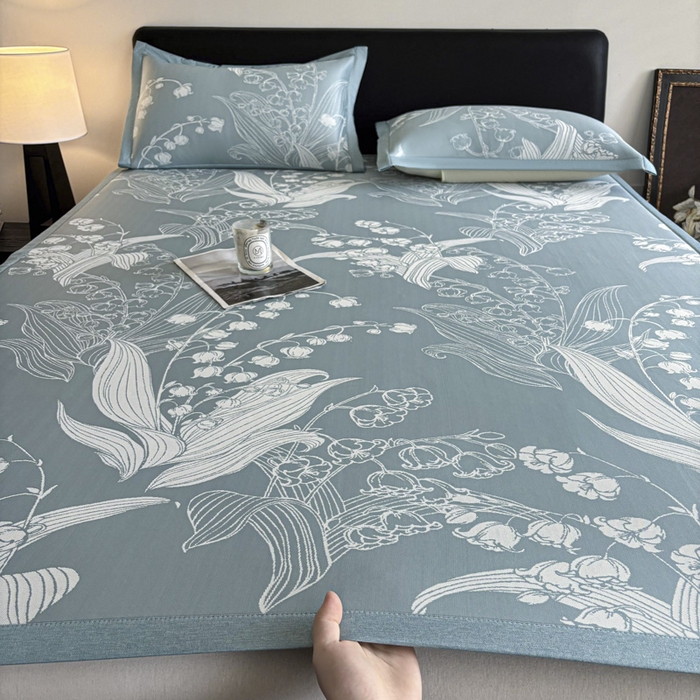 91家纺网 家纺一手货源 找家纺 2025新款A类PE提花凉席-蕙质兰心 蕙质兰心-以太兰