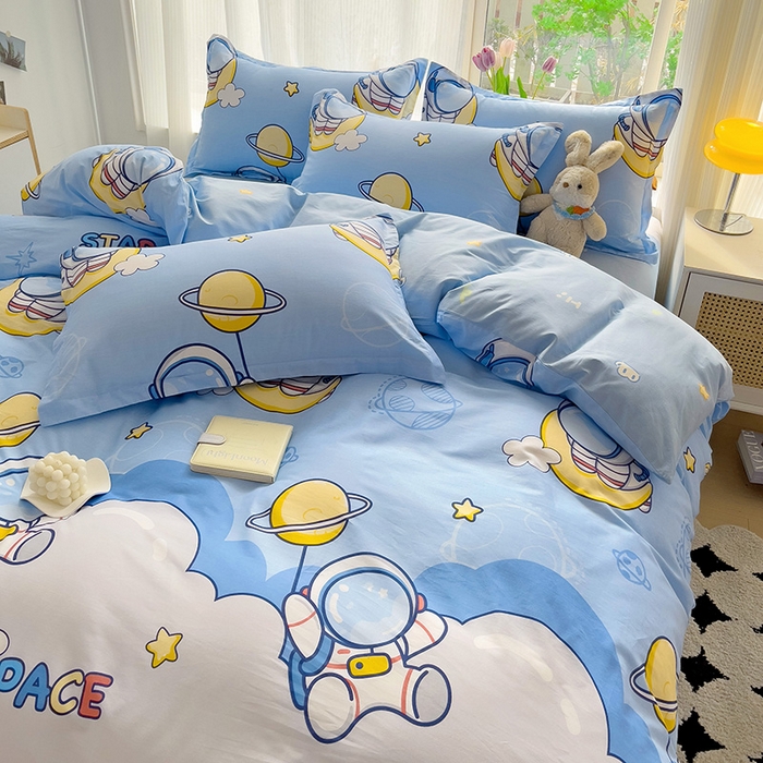 91家纺网 家纺一手货源 找家纺 依庭 2025新款全棉印花花卉款四件套单品系列-四件套 探索星球