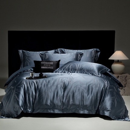 91家纺网 家纺一手货源 找家纺 张公子婚庆馆 2025新款长绒棉高精密色织大提花抗皱埋绳工艺系列 羽蝶