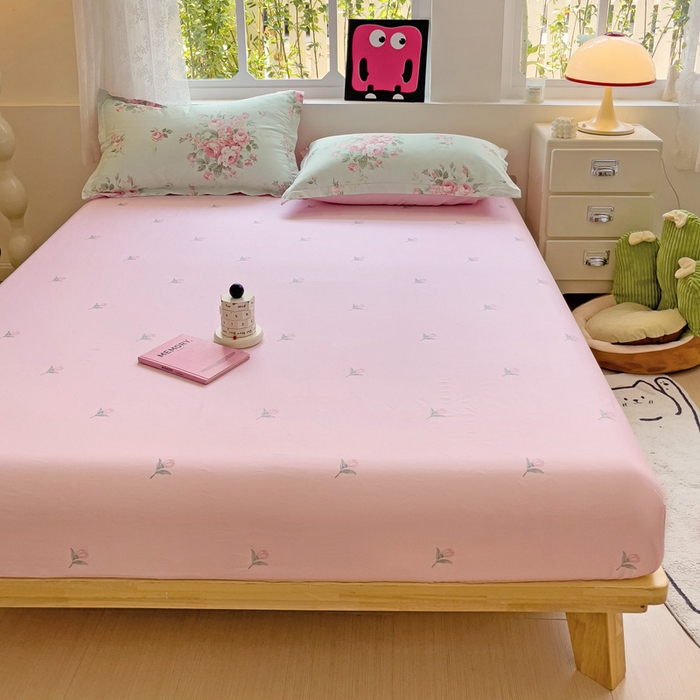 91家纺网 家纺一手货源 找家纺 依庭 2025新款全棉印花花卉款四件套单品系列-单床笠 罗微