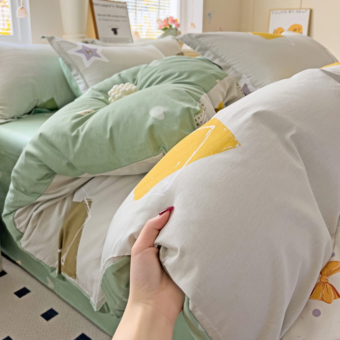 91家纺网 家纺一手货源 找家纺 依庭 2025新款全棉印花花卉款四件套单品系列-四件套 星烁