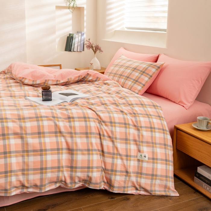 91家纺网 家纺一手货源 找家纺 居美良品 2025新款100%全棉色织水洗棉四件套 静雅-玉