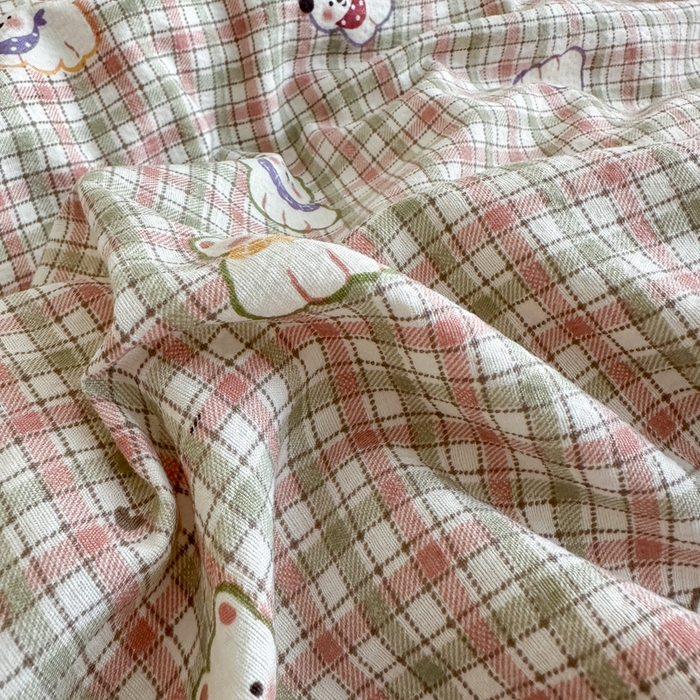 91家纺网 家纺一手货源 找家纺 一霖家纺 2025新款云感双层纱花边款四件套 西高地