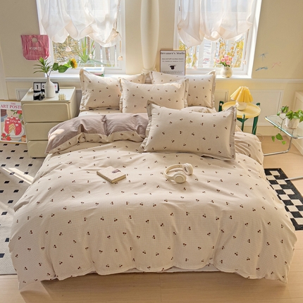 91家纺网 家纺一手货源 找家纺 （总）依庭 2025新款全棉印花花卉款四件套单品系列-四件套