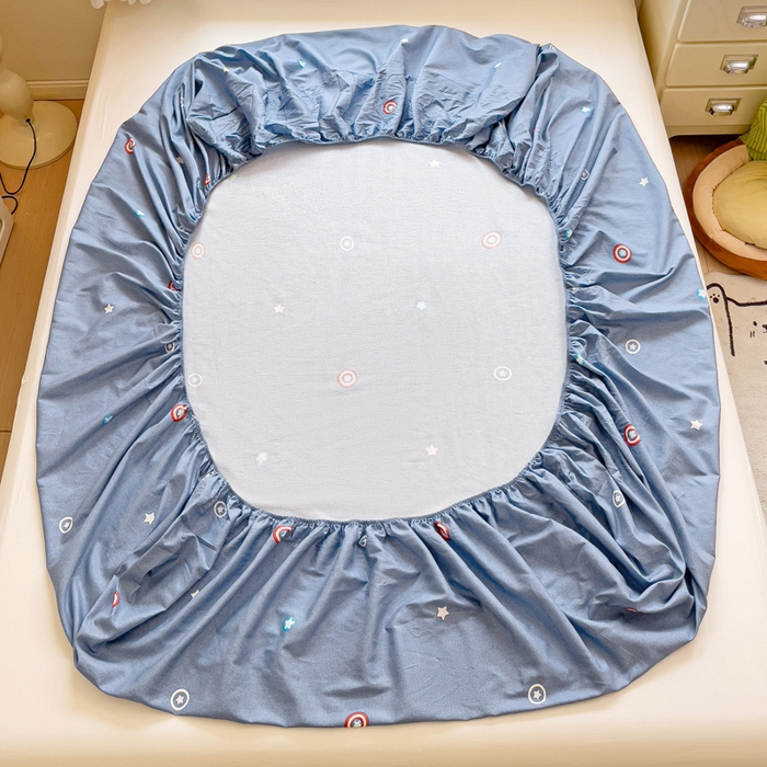 91家纺网 家纺一手货源 找家纺 依庭 2025新款全棉印花花卉款四件套单品系列-单床笠 星夜号