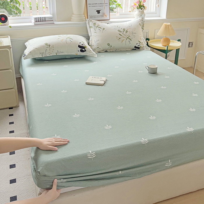 91家纺网 家纺一手货源 找家纺 依庭 2025新款全棉印花花卉款四件套单品系列-单床笠 熊猫仔仔