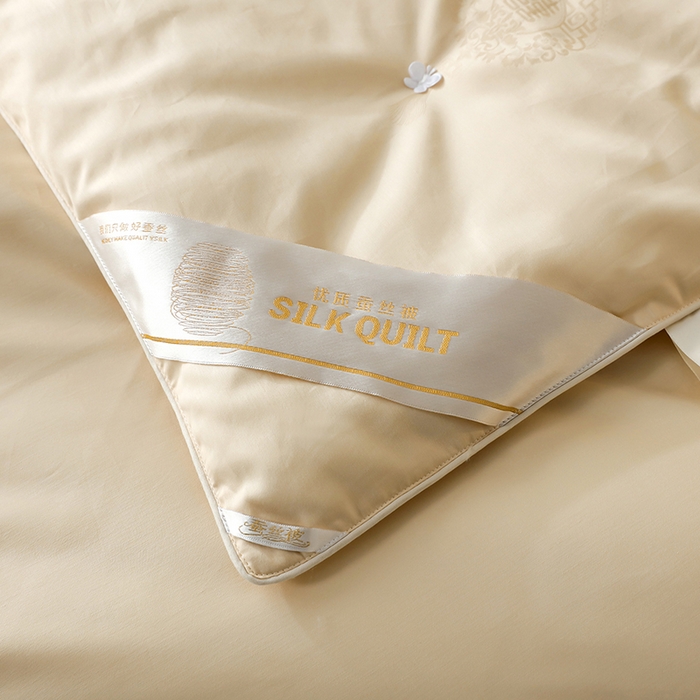 91家纺网 家纺一手货源 找家纺 畅畅家纺 2025新款100%黄金桑蚕丝被全棉提花桑蚕丝被高端婚庆被子夏凉被空调被春秋被冬被双人被 双喜-柠檬黄