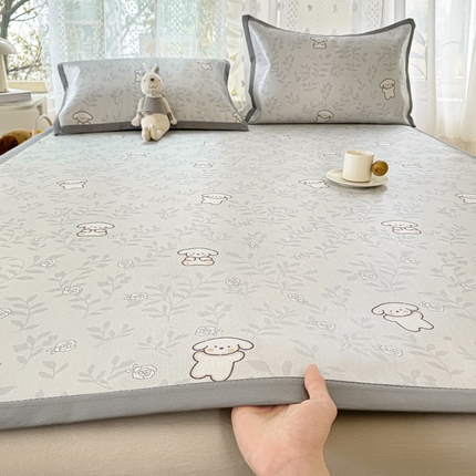 宅部落 2025新款数码印花冰藤凉席 跳跳狗