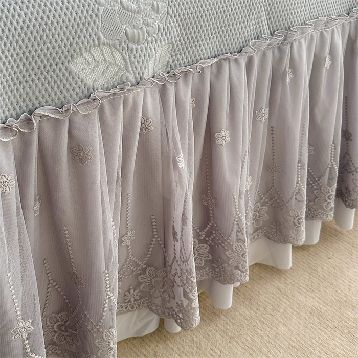 91家纺网 家纺一手货源 找家纺 恒爱   2025新款冰丝牡丹花床盖 浅灰