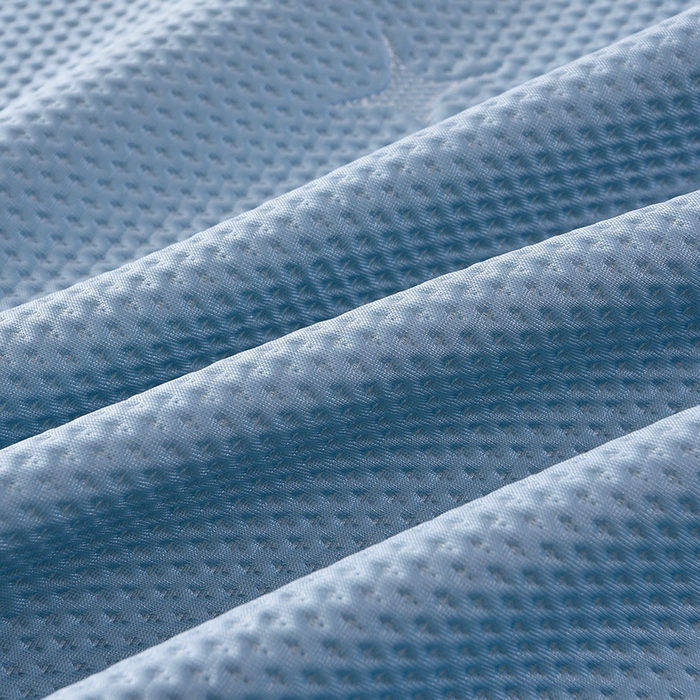 91家纺网 家纺一手货源 找家纺 畅畅家纺 2025新款立体提花凉豆豆席床裙款凉席 爱之恋-蓝