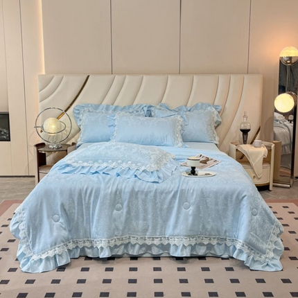91家纺网 家纺一手货源 找家纺 （总）爱家（原缔乐家纺） 2025新款天丝棉提花夏被四件套-梦洛伊（床盖加20）