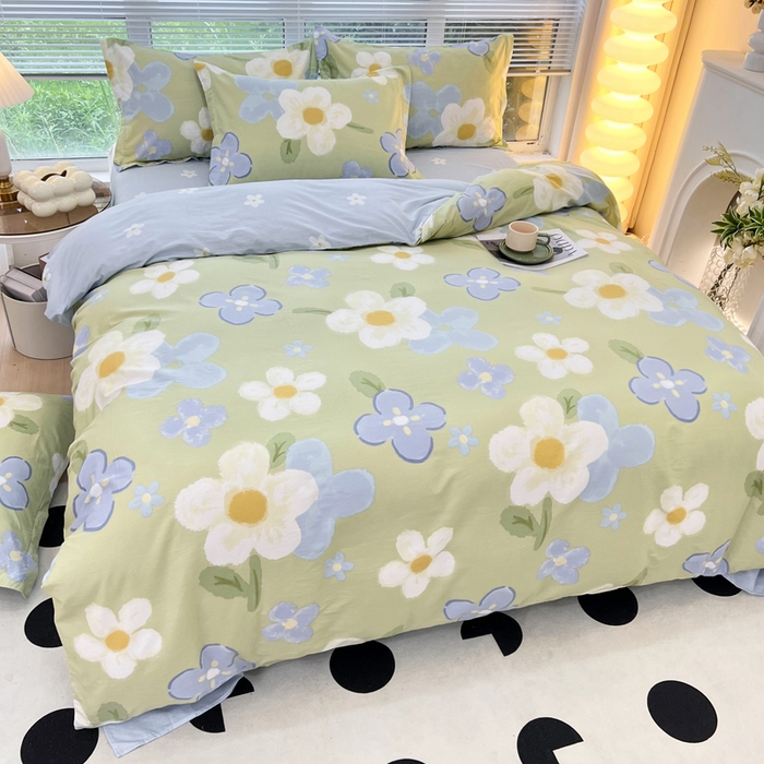 91家纺网 家纺一手货源 找家纺 依庭 2025新款全棉印花花卉款四件套单品系列-四件套 雅秀