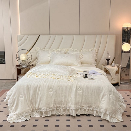 91家纺网 家纺一手货源 找家纺 （总）爱家（原缔乐家纺） 2025新款天丝棉提花夏被四件套-梦洛伊（床盖加20）