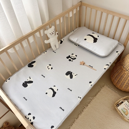 91家纺网 家纺一手货源 找家纺 （总）橘滋  2025夏日高端A类北欧原创卡通可爱数码印花婴儿席幼儿园冰丝席凉席童席