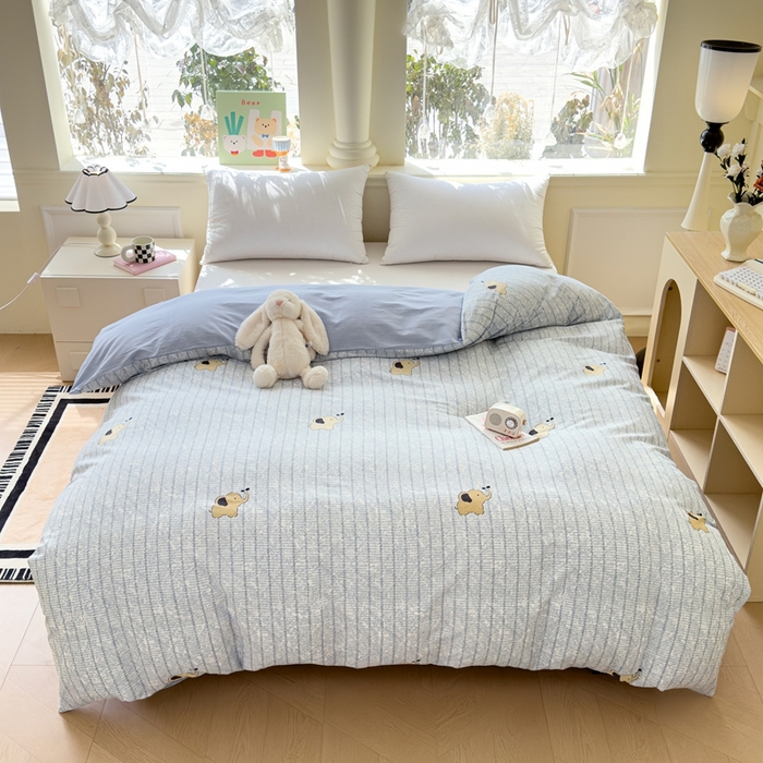 91家纺网 家纺一手货源 找家纺 大吉 2025新款全棉单被套 蜡笔小象