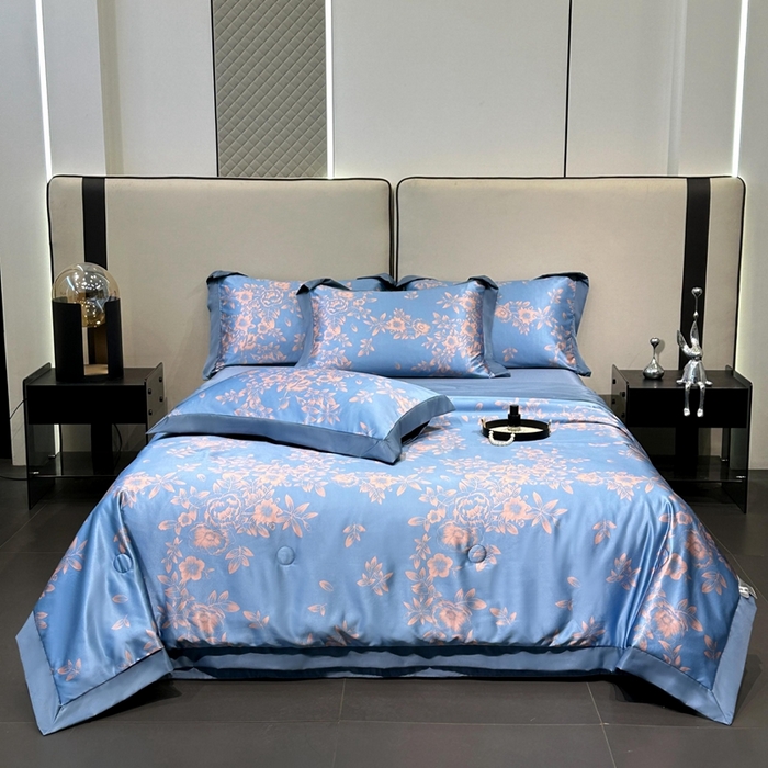 91家纺网 家纺一手货源 找家纺 （总）赫本家纺 2025新款印花水洗真丝天丝四件套