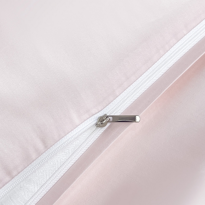 91家纺网 家纺一手货源 找家纺 2025新款床上用品【夏季爆款】A类兰精天丝四件套真丝重工刺绣被套高端轻奢风纯色 唐云-樱花粉