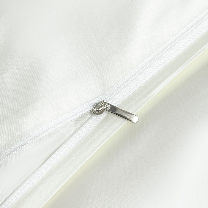 91家纺网 家纺一手货源 找家纺 2025新款床上用品【夏季爆款】A类兰精天丝四件套真丝重工刺绣被套高端轻奢风纯色 唐云-月光白