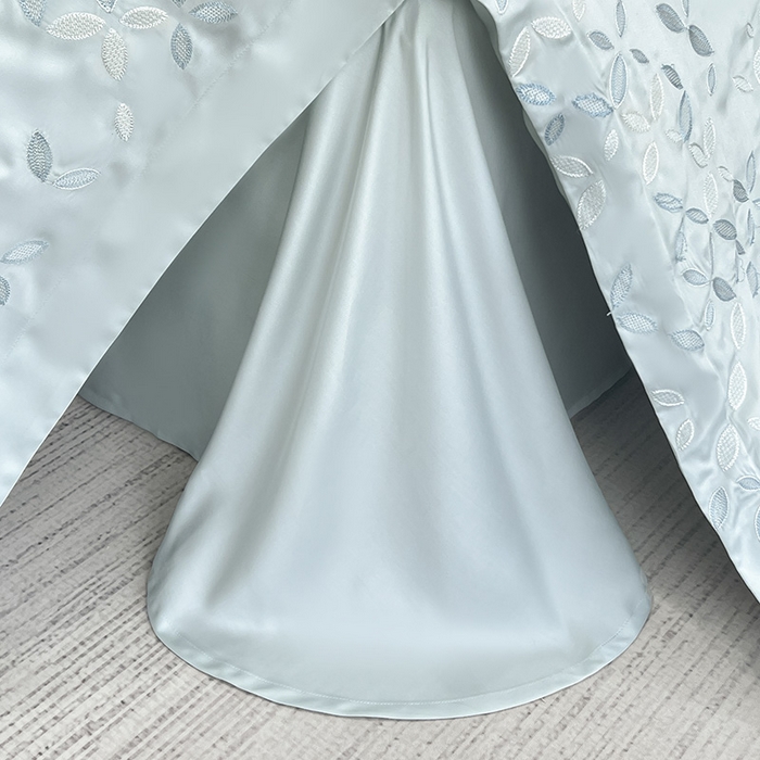 91家纺网 家纺一手货源 找家纺 （总）  2025新款床上用品【夏季爆款】A类兰精天丝四件套真丝重工刺绣被套高端轻奢风纯色