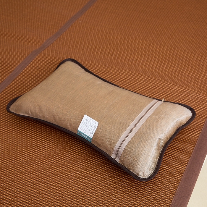 91家纺网 家纺一手货源 找家纺 （总）优波兔 2025新款夏凉枕 高端野藤葫芦丝一体式绣花圆枕（36x57）荞麦壳枕