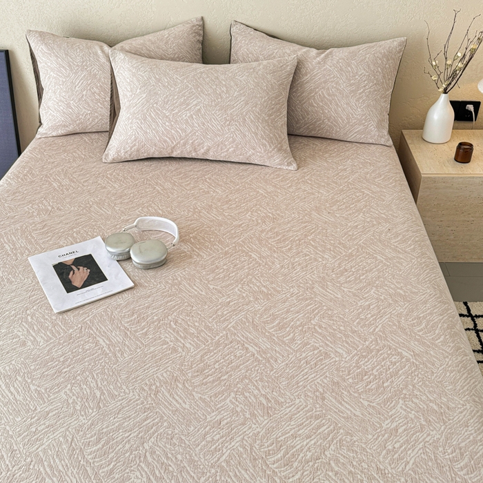 91家纺网 家纺一手货源 找家纺 眠博士 2025新款轻奢简约A类全棉纯棉三层纱系列 单床单床单单件单品床单 三层纱单床单-本色杏