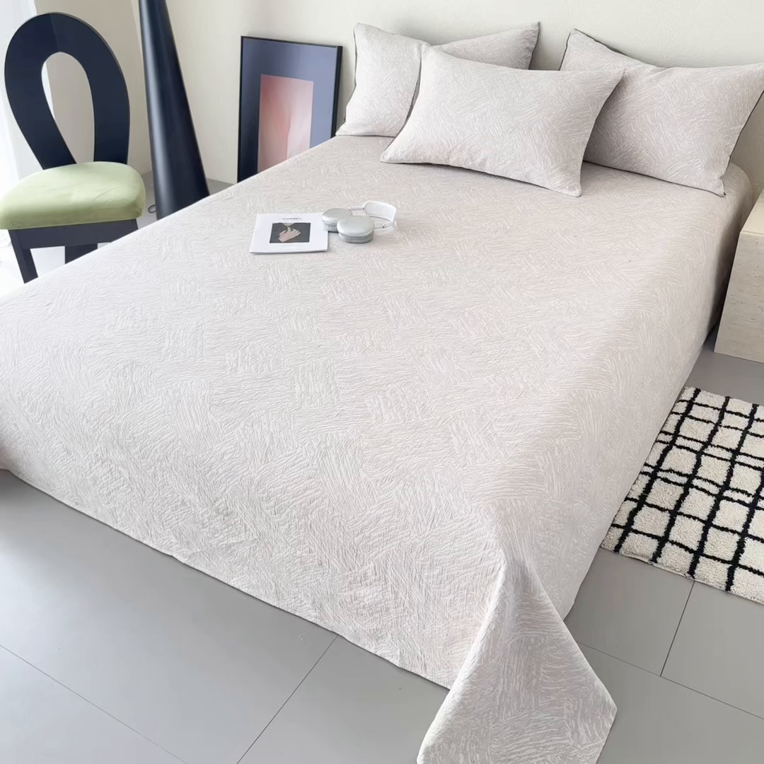 91家纺网 家纺一手货源 找家纺 眠博士 2025新款轻奢简约A类全棉纯棉三层纱系列 单床单床单单件单品床单 三层纱单床单-本色杏