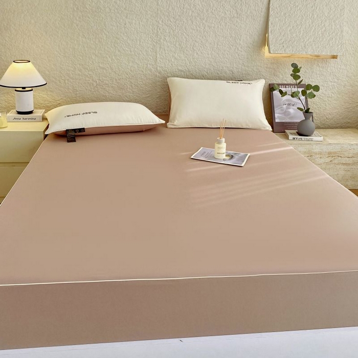 91家纺网 家纺一手货源 找家纺 恋之语 2025新款纯色亲肤舒适麻绳款床笠 卡其-黄