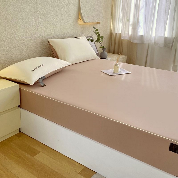 91家纺网 家纺一手货源 找家纺 恋之语 2025新款纯色亲肤舒适麻绳款床笠 卡其-黄