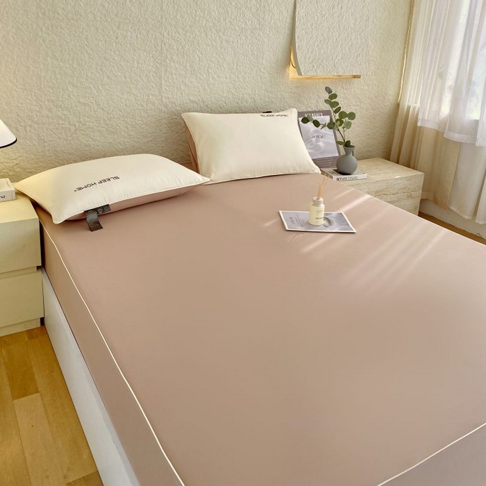 91家纺网 家纺一手货源 找家纺 恋之语 2025新款纯色亲肤舒适麻绳款床笠 卡其-黄