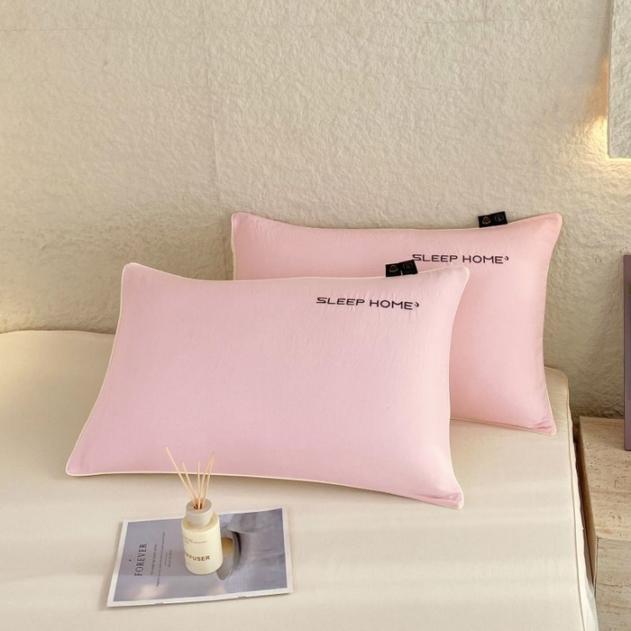 91家纺网 家纺一手货源 找家纺 恋之语 2025新款纯色亲肤舒适麻绳款床笠 米黄粉