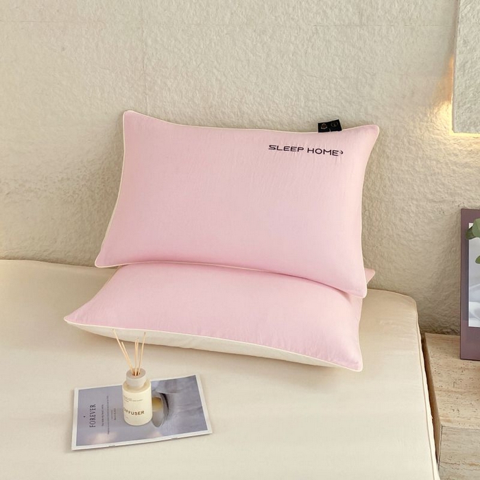 91家纺网 家纺一手货源 找家纺 恋之语 2025新款纯色亲肤舒适麻绳款床笠 米黄粉