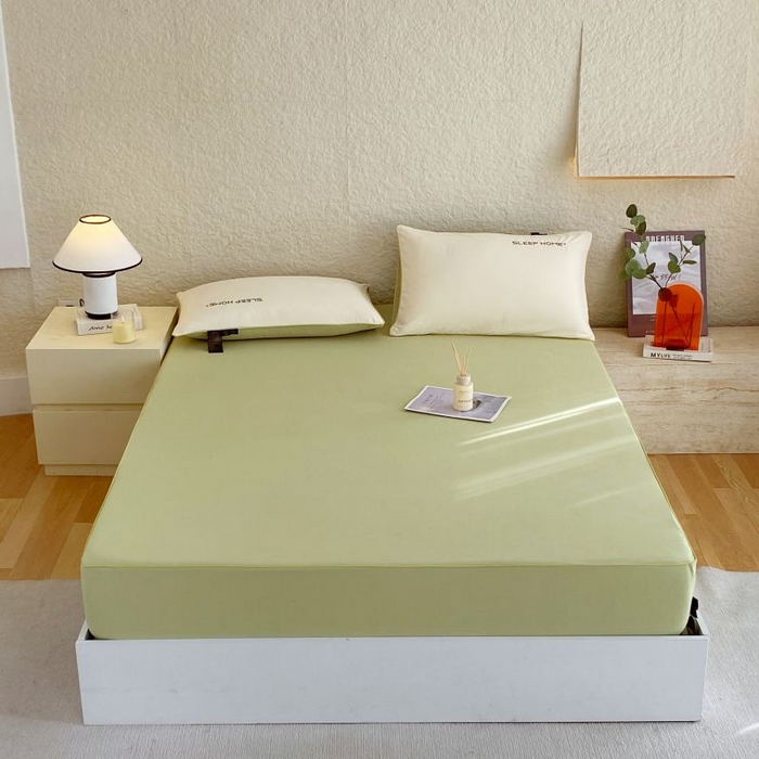 恋之语 2025新款纯色亲肤舒适麻绳款床笠 抹茶绿