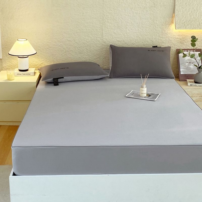 91家纺网 家纺一手货源 找家纺 恋之语 2025新款纯色亲肤舒适麻绳款床笠 浅灰