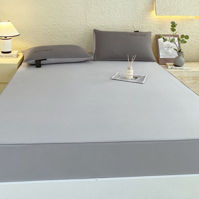 91家纺网 家纺一手货源 找家纺 恋之语 2025新款纯色亲肤舒适麻绳款床笠 浅灰