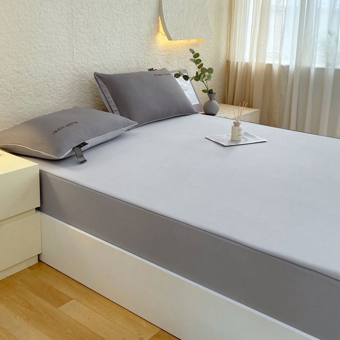 91家纺网 家纺一手货源 找家纺 恋之语 2025新款纯色亲肤舒适麻绳款床笠 浅灰