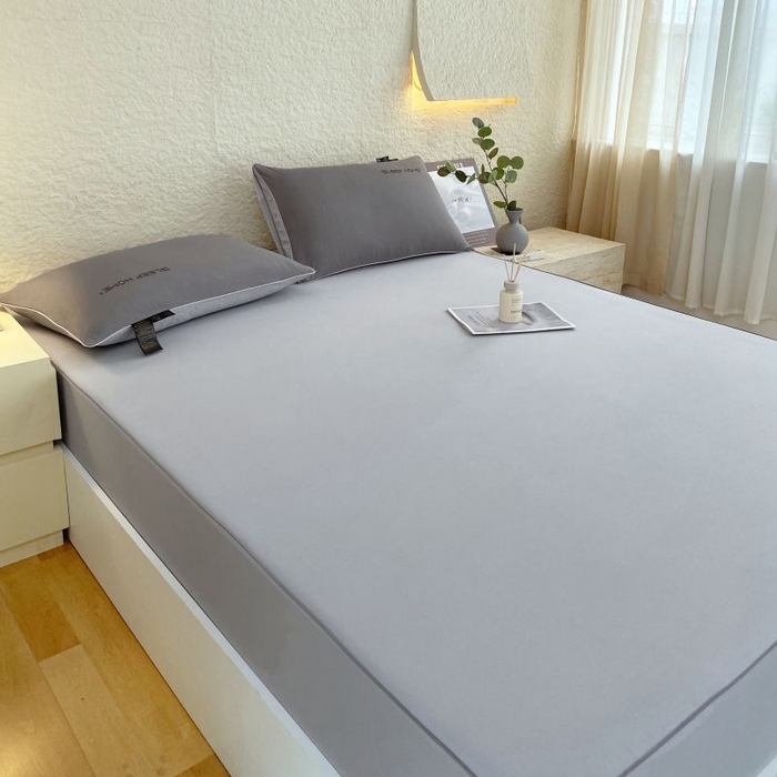 91家纺网 家纺一手货源 找家纺 恋之语 2025新款纯色亲肤舒适麻绳款床笠 浅灰