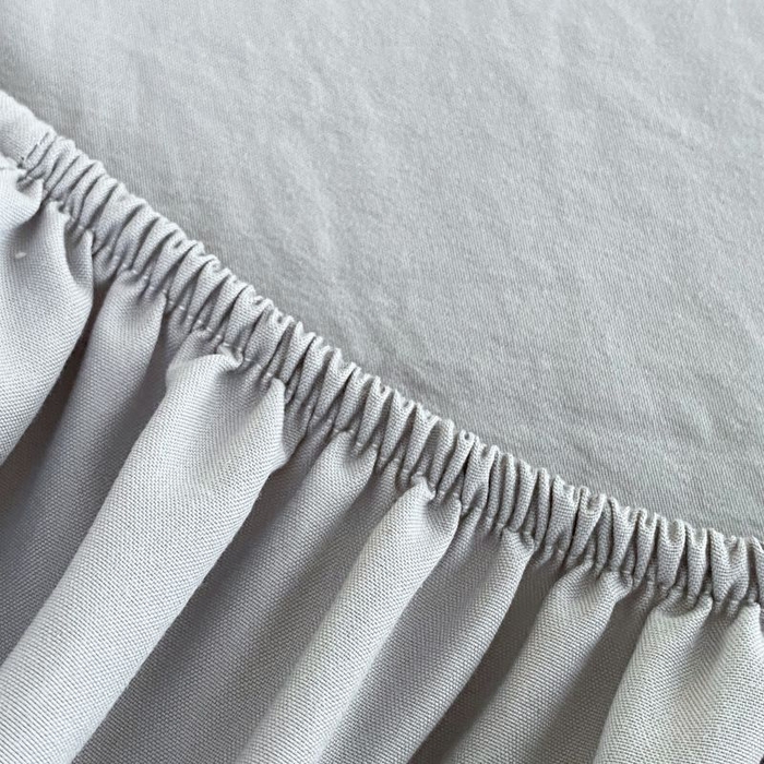 91家纺网 家纺一手货源 找家纺 恋之语 2025新款纯色亲肤舒适麻绳款床笠 浅灰-蓝