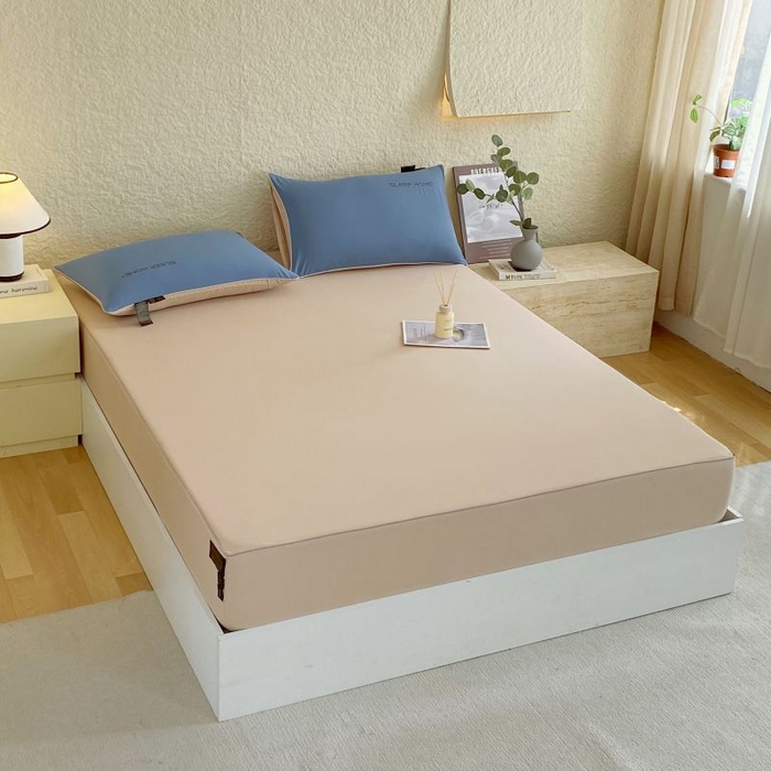 91家纺网 家纺一手货源 找家纺 恋之语 2025新款纯色亲肤舒适麻绳款床笠 浅咖