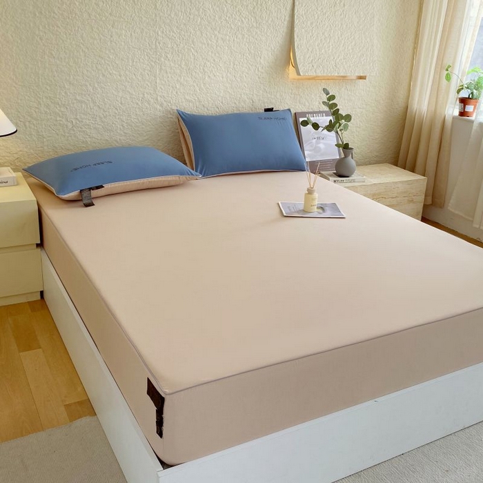 91家纺网 家纺一手货源 找家纺 恋之语 2025新款纯色亲肤舒适麻绳款床笠 浅咖