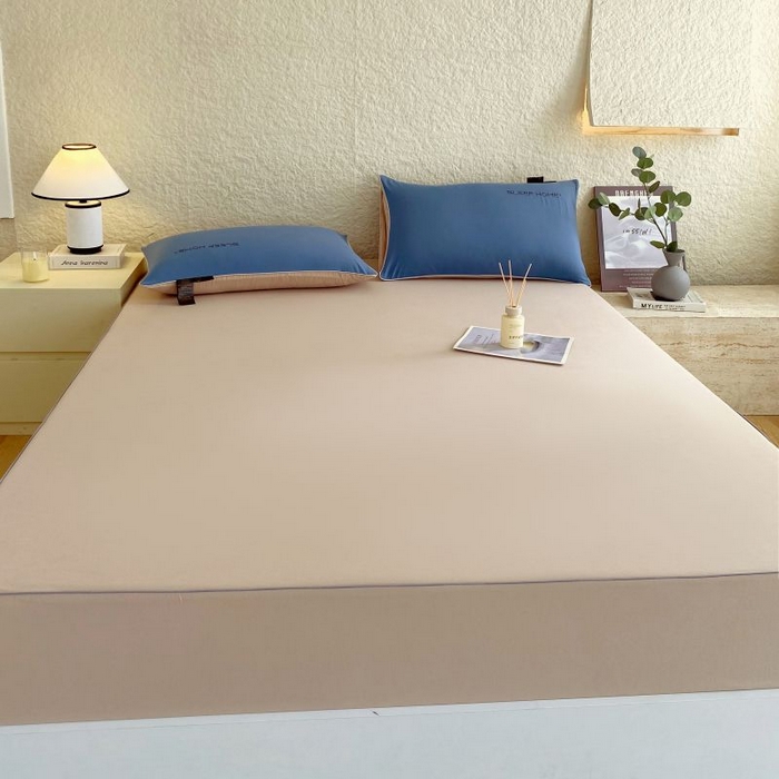 91家纺网 家纺一手货源 找家纺 恋之语 2025新款纯色亲肤舒适麻绳款床笠 浅咖