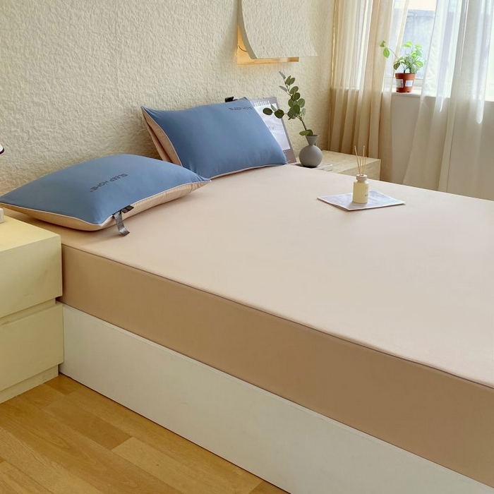 91家纺网 家纺一手货源 找家纺 恋之语 2025新款纯色亲肤舒适麻绳款床笠 浅咖